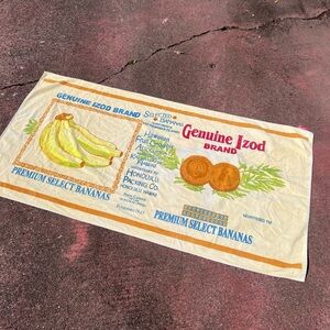IZOD RESORT 80’s Vintage Cotton Terrycloth Hawaiian Banana Beach Pool Tiki Towel